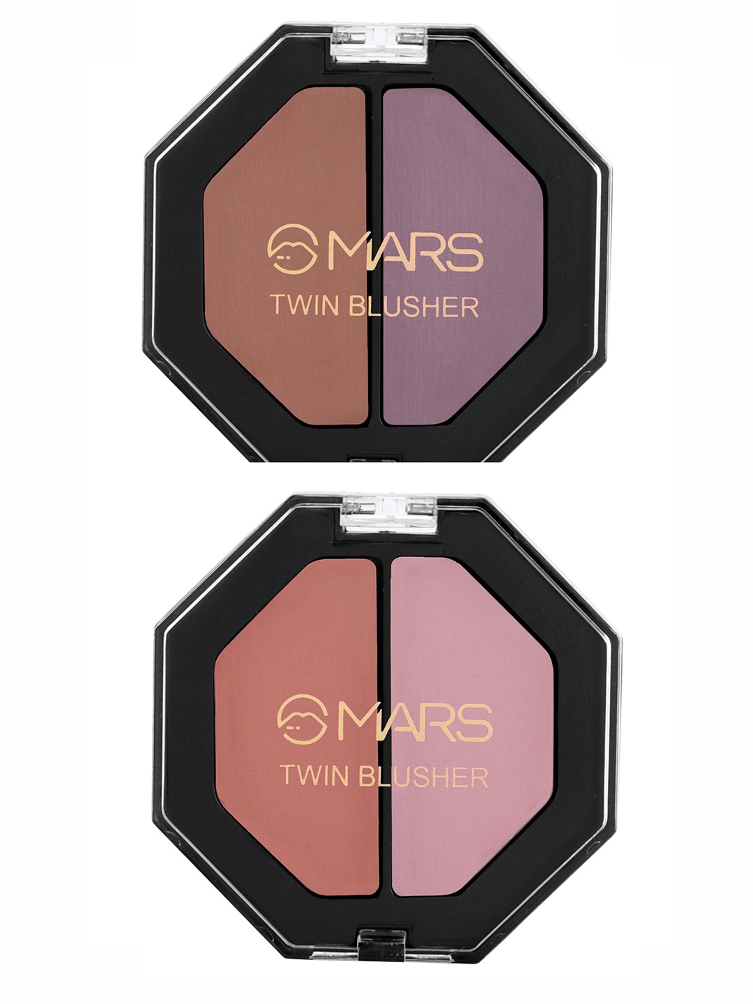 

MARS Set Of 2 Highly Pigmented Twin Blusher 4.5g Each - Shades 01 & 02, Brown