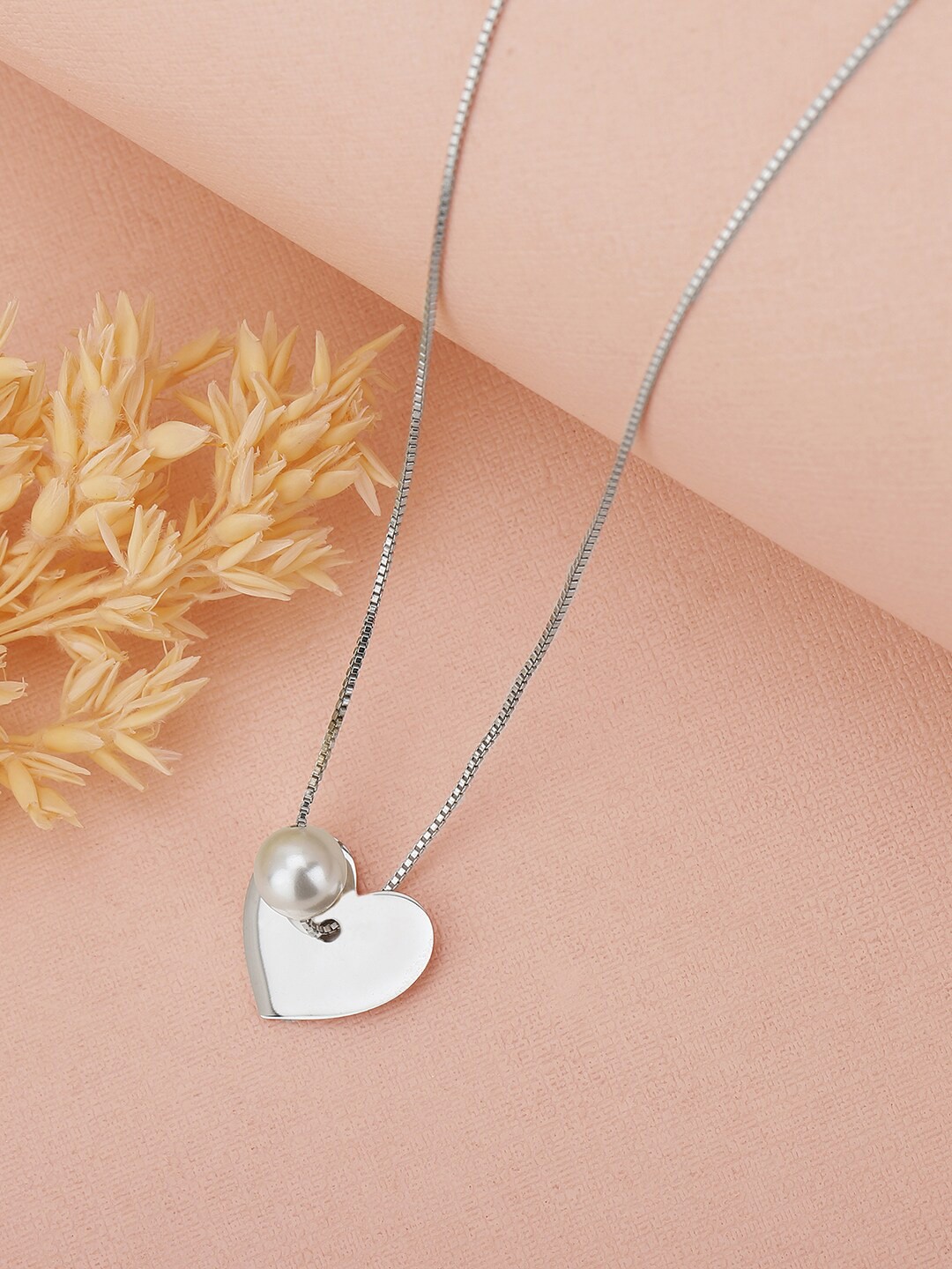 

VANBELLE Women Silver-Toned Sterling Silver Rhodium-Plated Necklace