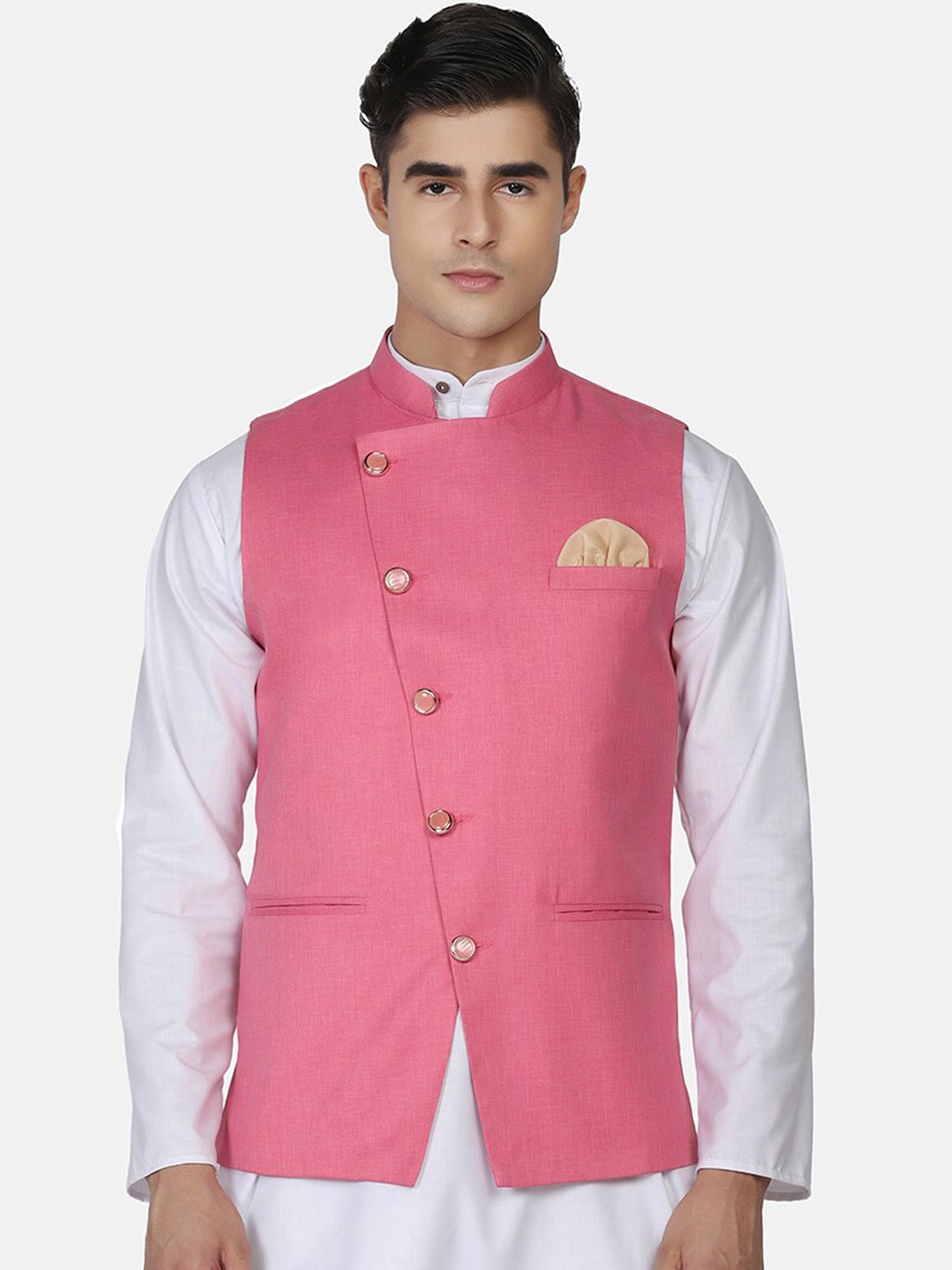 

TAHVO Men Pink Kurta with Pyjamas