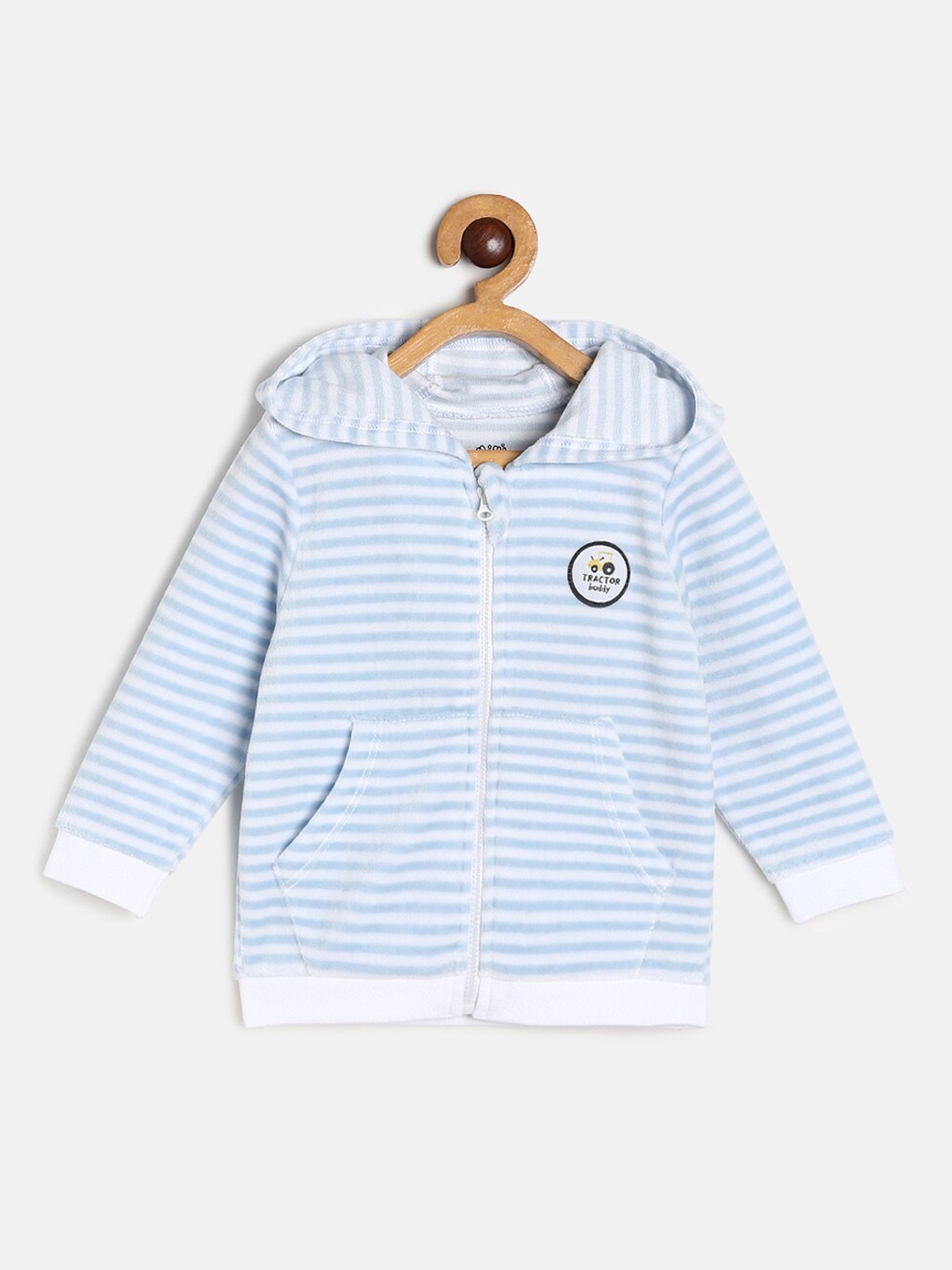 

MINI KLUB Boys Blue Striped Lightweight Bomber Jacket