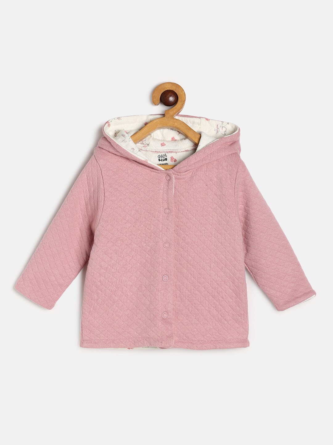 

MINI KLUB Girls Pink & Off White Cotton Lightweight Padded Jacket