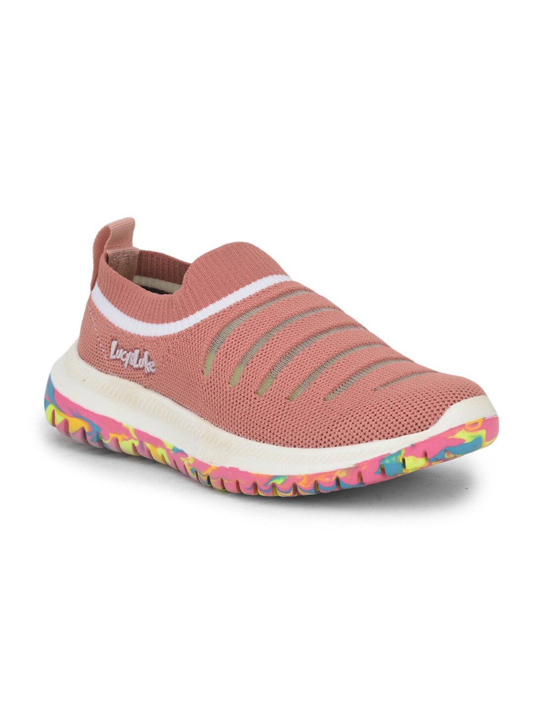 

Liberty Kids Peach-Coloured Mesh Running Non-Marking Sports Shoes