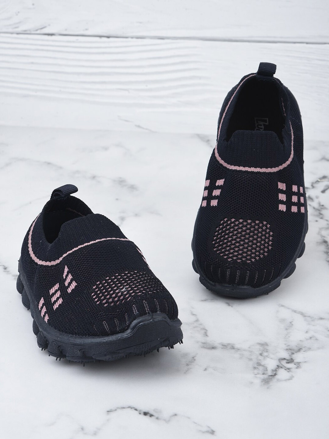 

Liberty Unisex Kids Navy Blue Woven Design Slip-On Sneakers