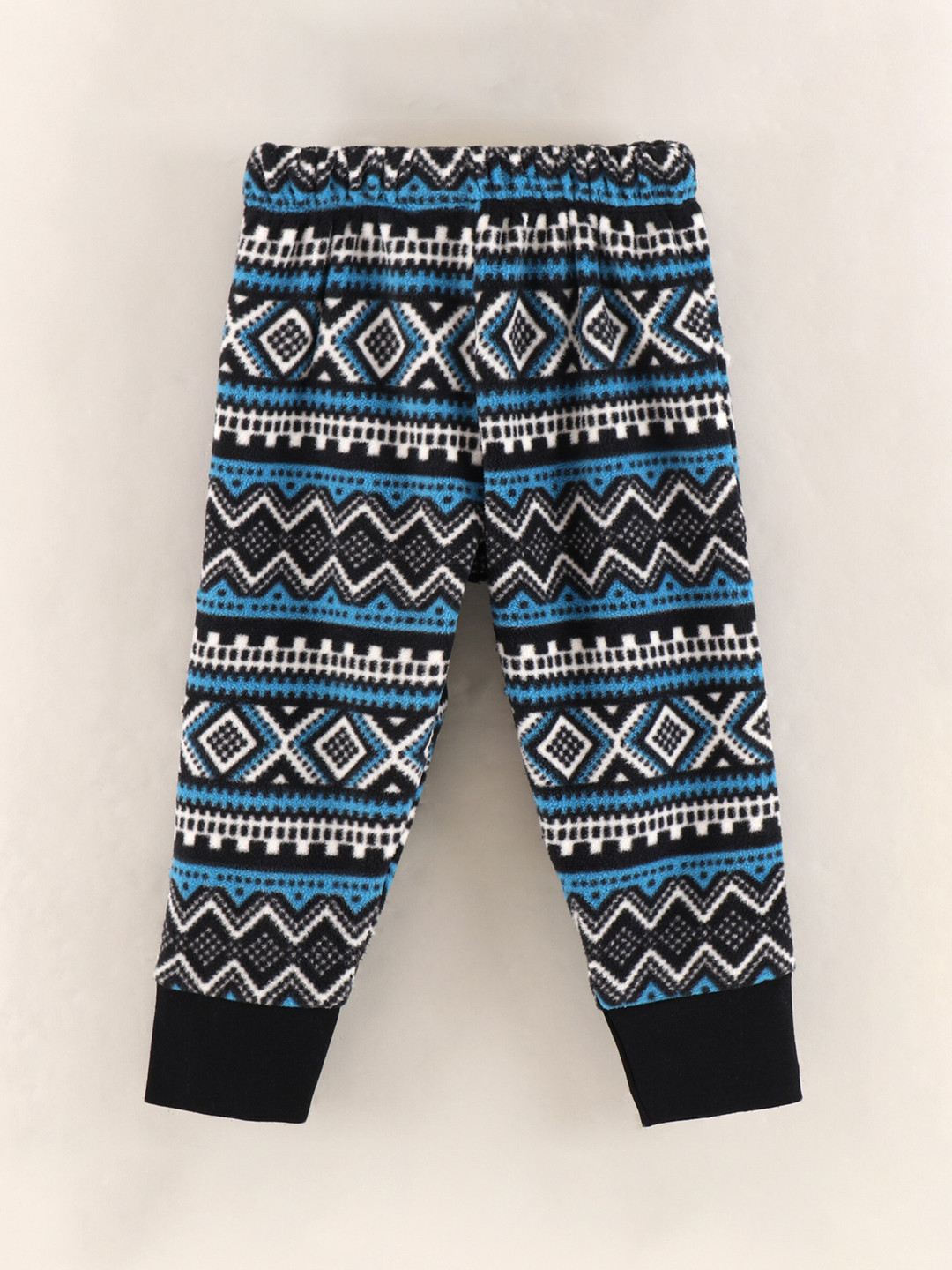 

CrayonFlakes Girls Blue Geometric Printed Fleece Joggers