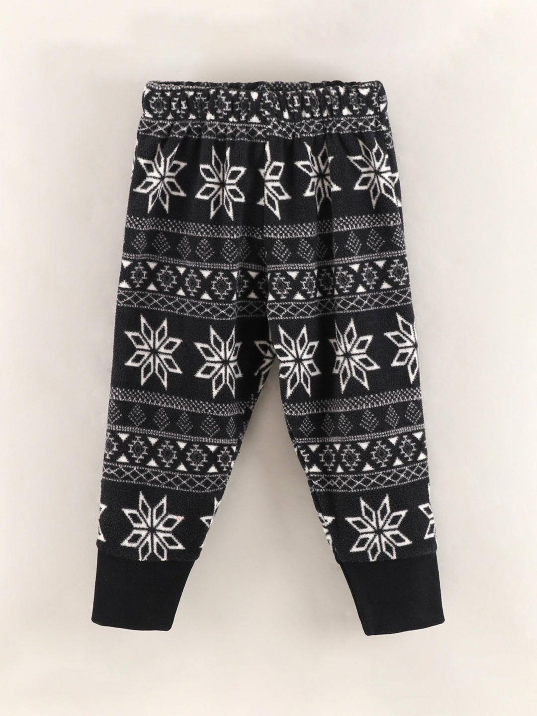 

CrayonFlakes Girls Black & White Printed Fleece Track Pants