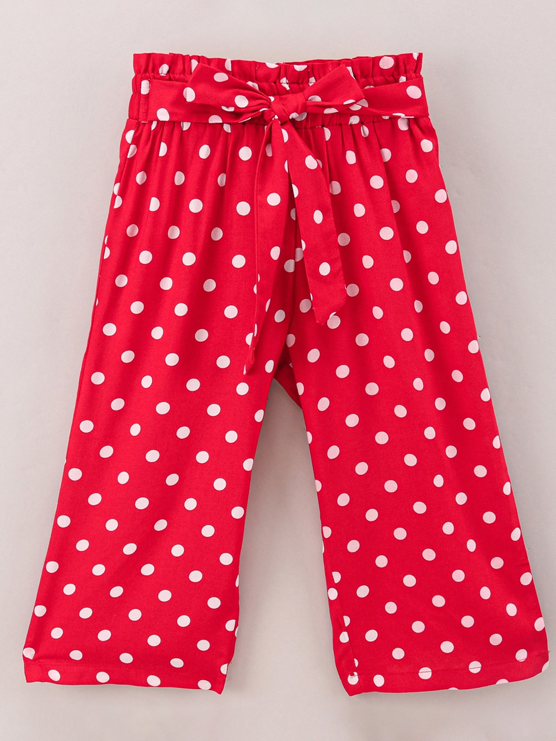 

CrayonFlakes Girls Red & White Printed Palazzos
