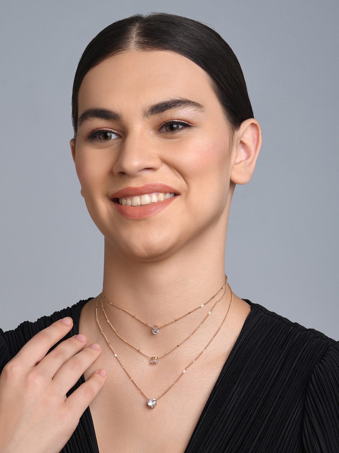 

ToniQ White Gold-Plated Layered Chain