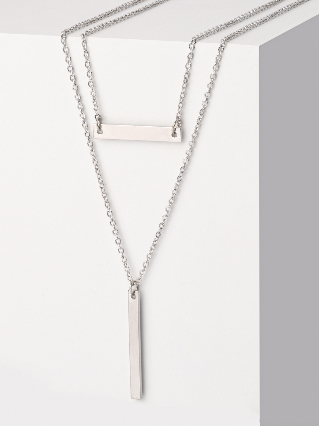 

ToniQ Silver-Plated Layered Necklace