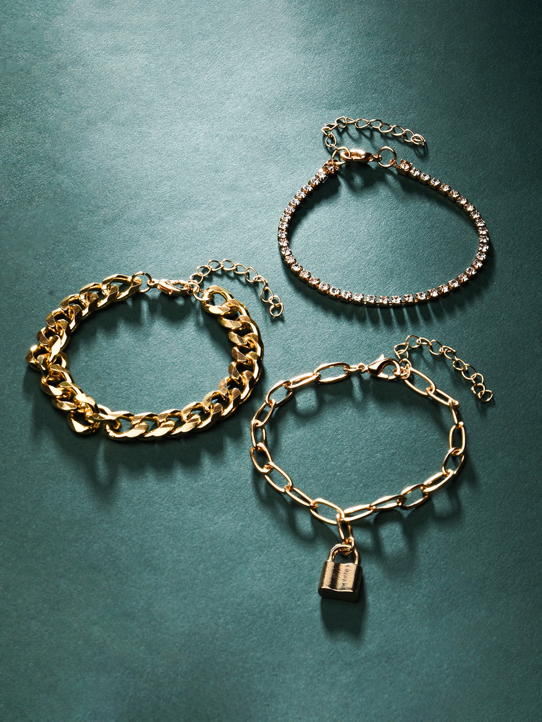 

ToniQ Women 3 Gold-Toned Gold-Plated Link Bracelet