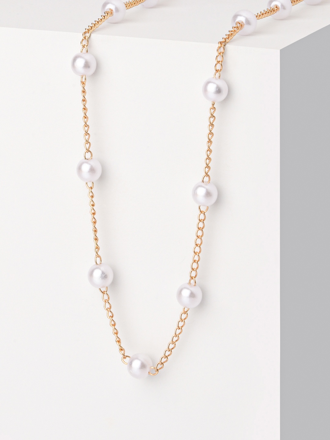 

ToniQ White Gold-Plated Choker Necklace