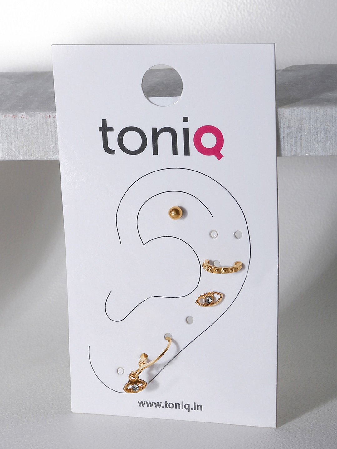 

ToniQ Set Of 4 Gold-Plated Classic Studs Earrings