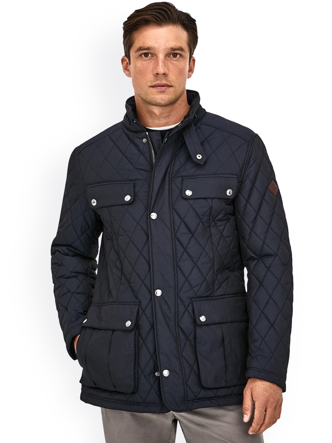 

HACKETT LONDON Men Navy Blue Water Resistant Quilted Jacket