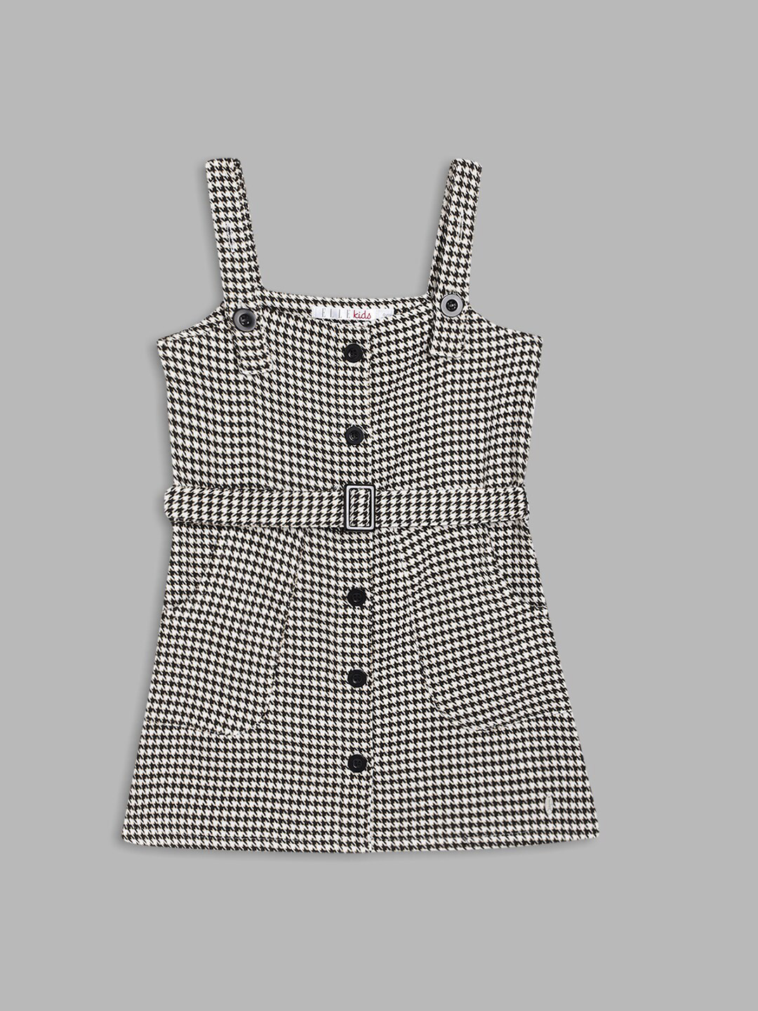 

ELLE Girls Black & Off White Sleeveless A-Line Dress