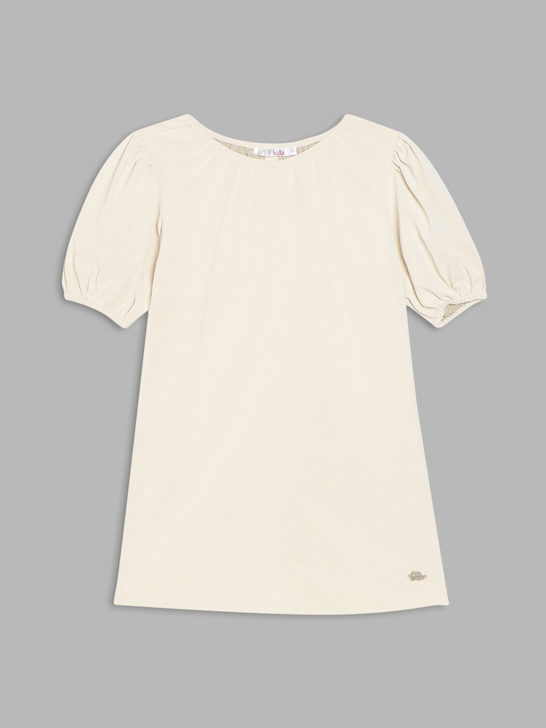 

ELLE Girls Off White Solid A-Line Dress