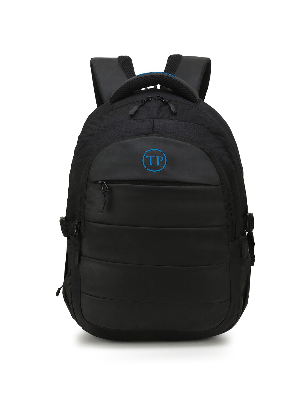 

TRAVEL POINT Black Brand Logo Backpack with Compression Straps
