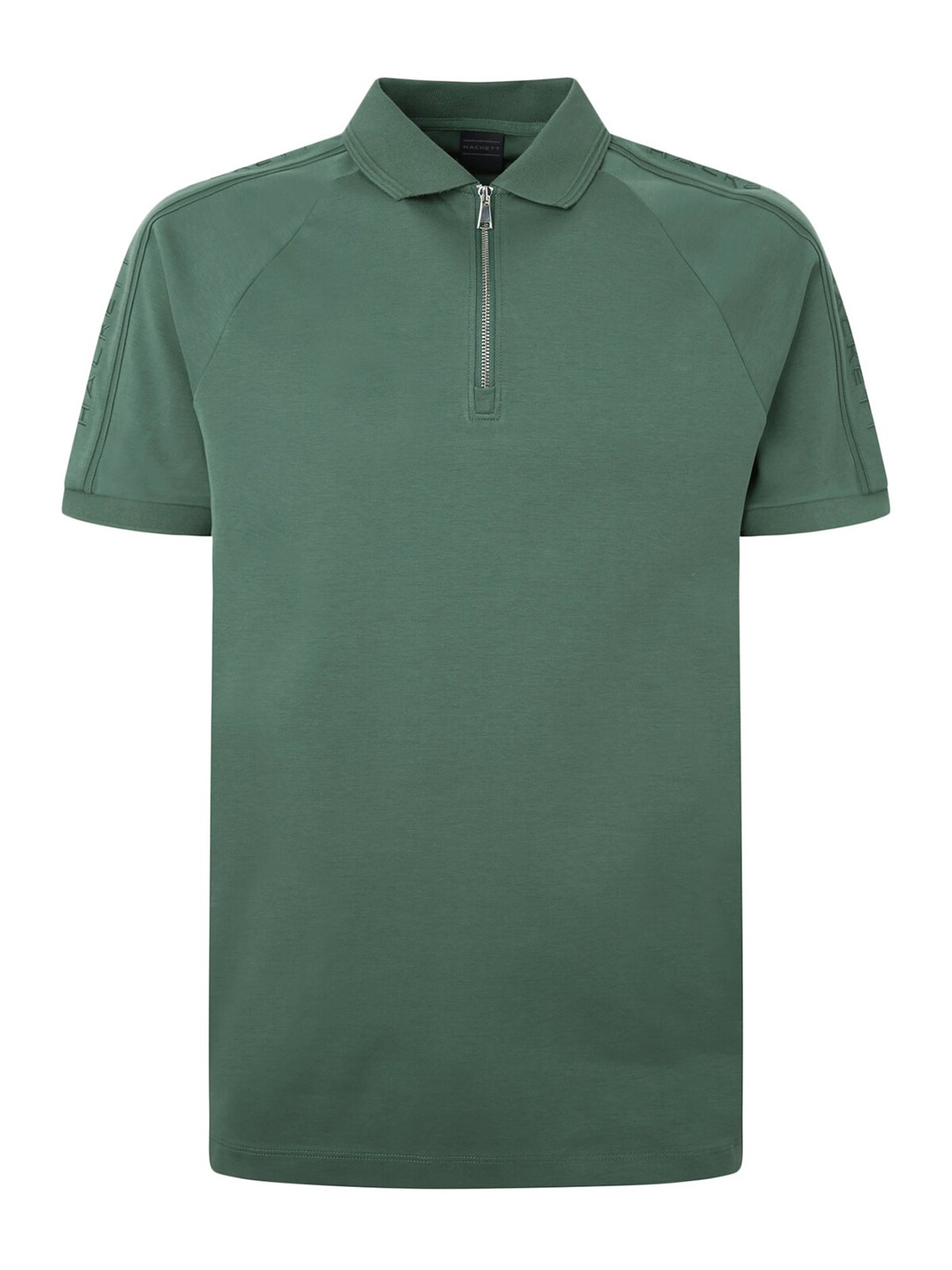 

HACKETT LONDON Men Olive Green Polo Collar Pure Cotton T-shirt