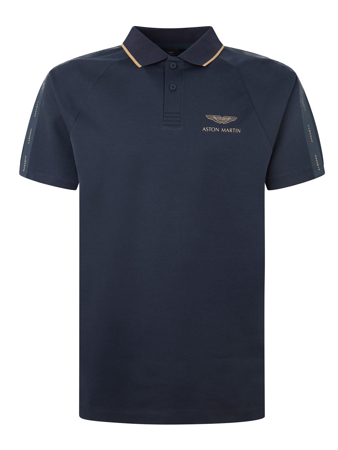 

HACKETT LONDON Men Navy Blue Polo Collar Pure Cotton T-shirt