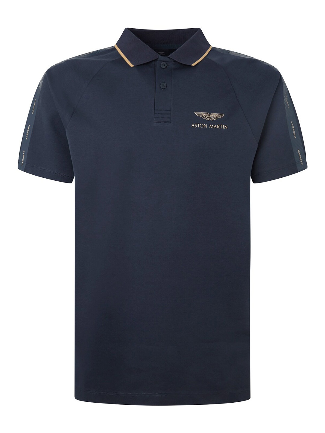 

HACKETT LONDON Men Navy Blue Polo Collar Pure Cotton T-shirt