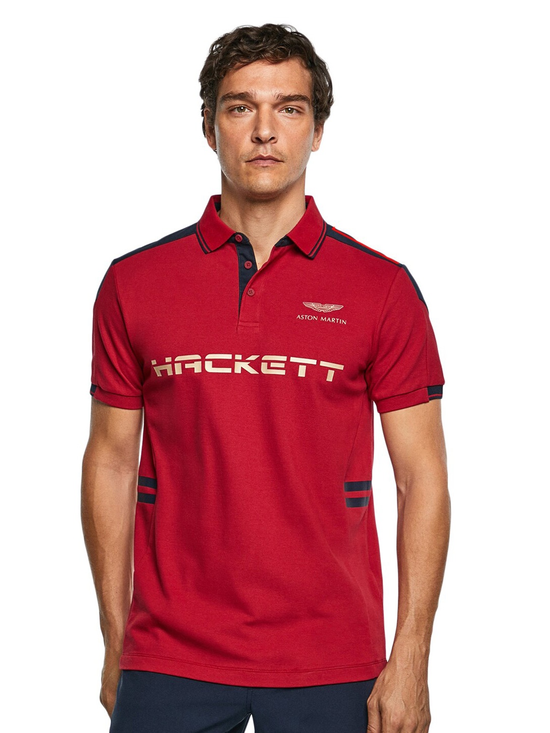 

HACKETT LONDON Men Red Polo Collar T-shirt