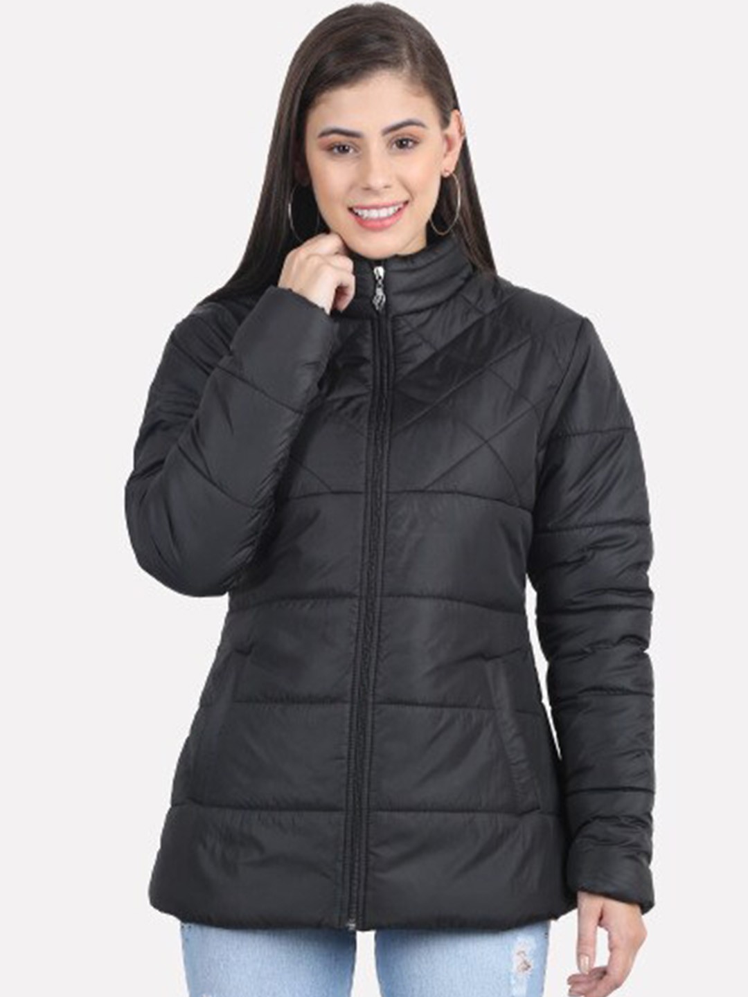 

Xohy Women Black Lightweight Longline Outdoor Puffer Jacket