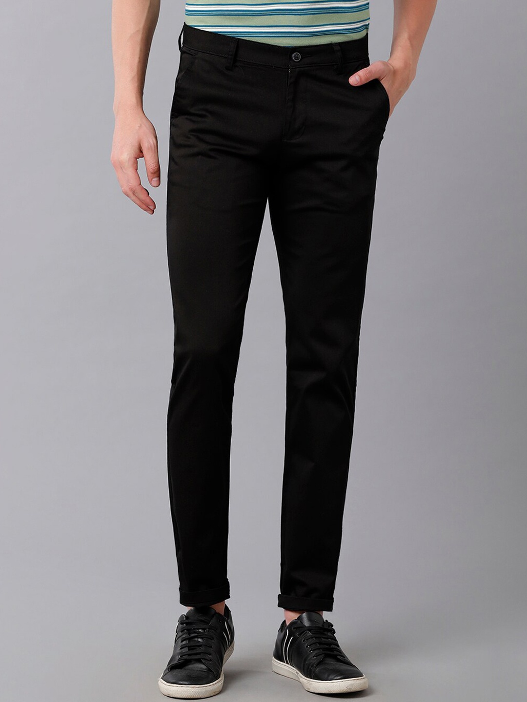 

Classic Polo Men Black Classic Slim Fit Cotton Trousers
