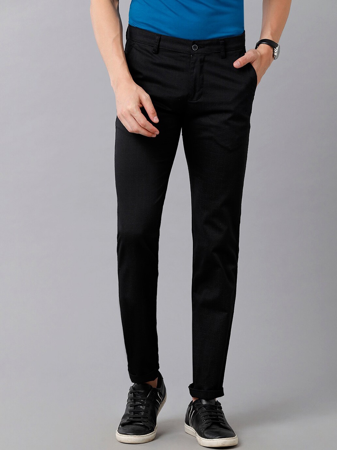 

Classic Polo Men Black Classic Slim Fit Cotton Trousers