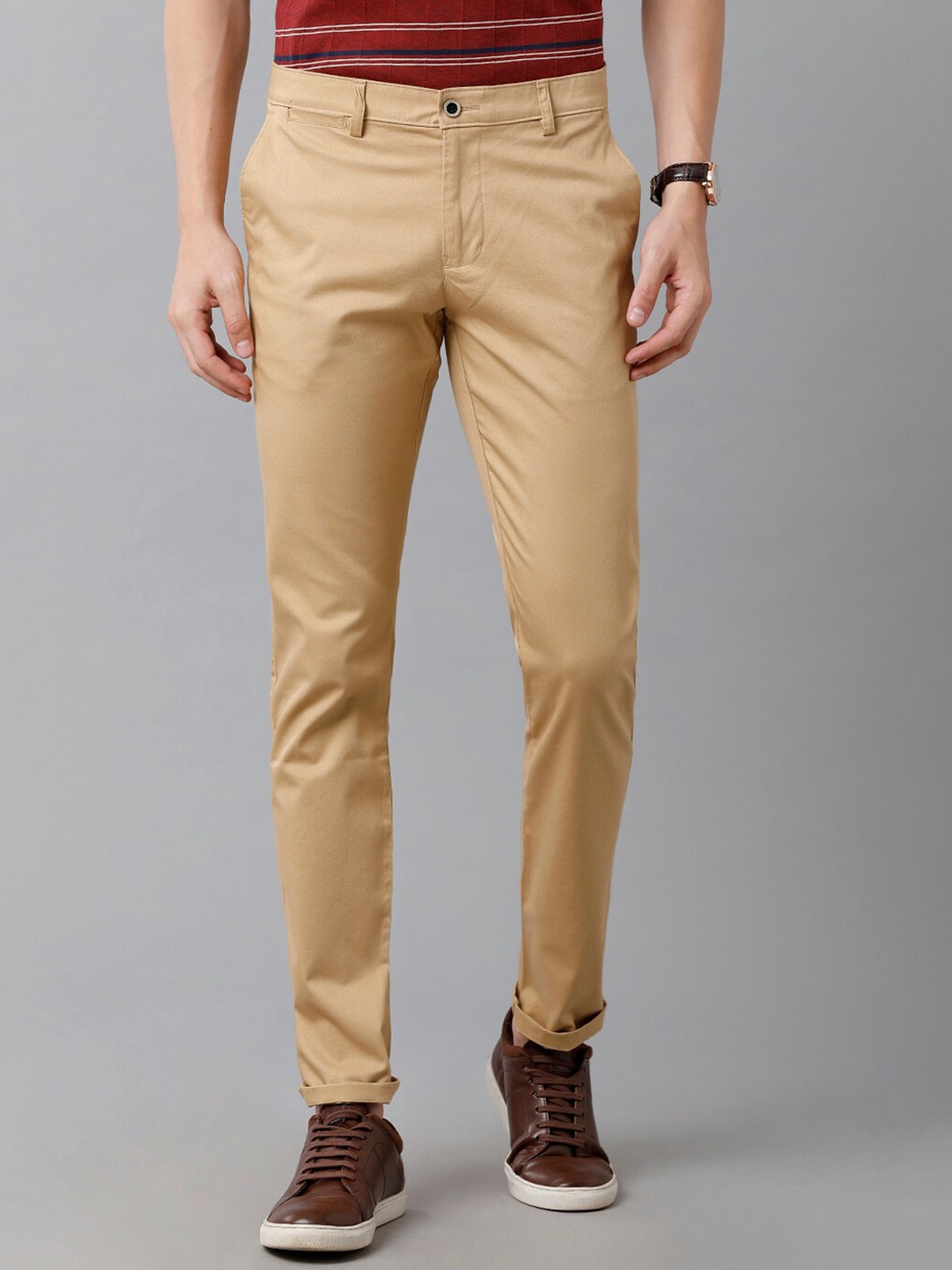 

Classic Polo Men Khaki Smart Slim Fit Cotton Trousers