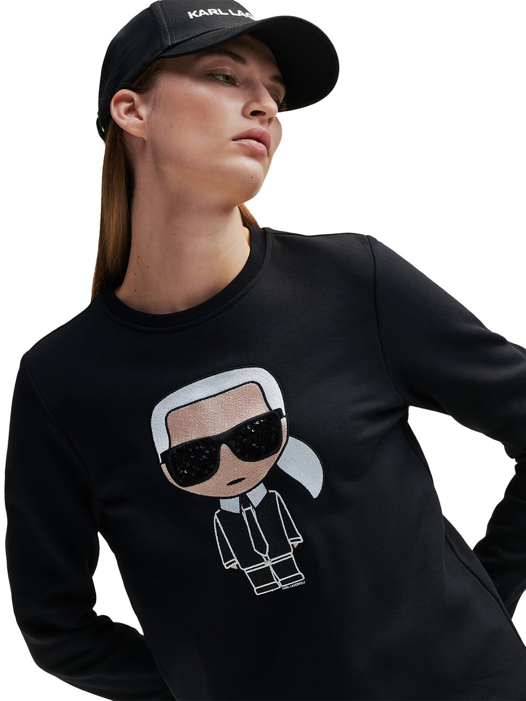 

Karl Lagerfeld Black Printed Cotton Sweatshirt
