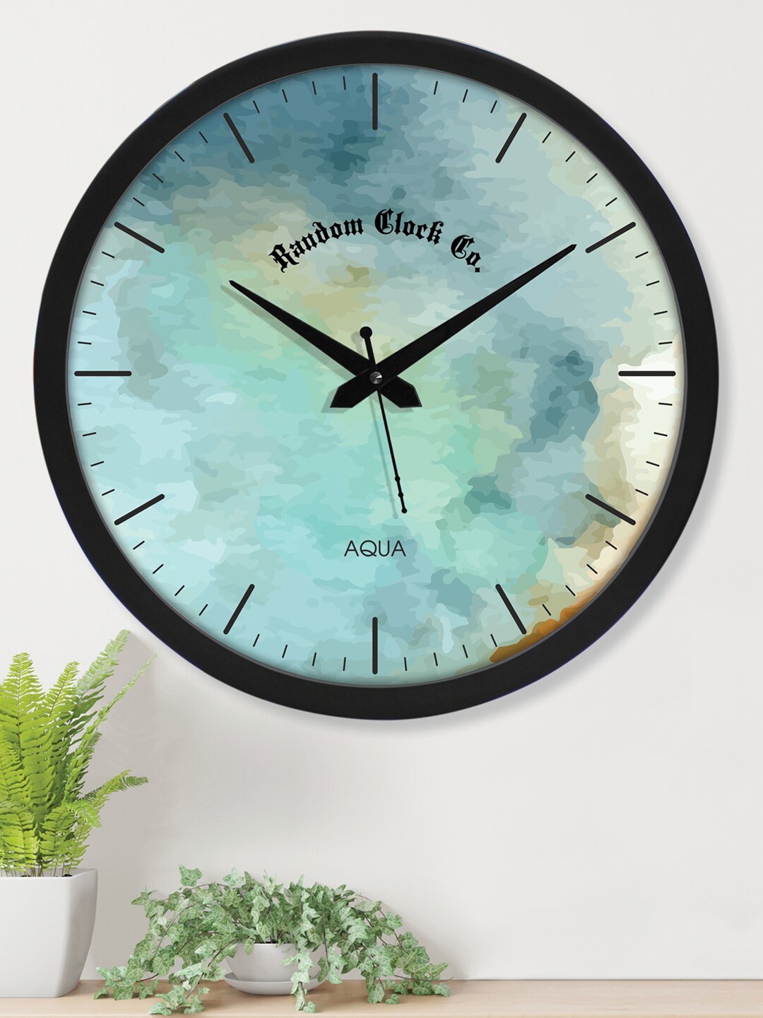 

RANDOM Black & Blue Printed Contemporary Wall Clock