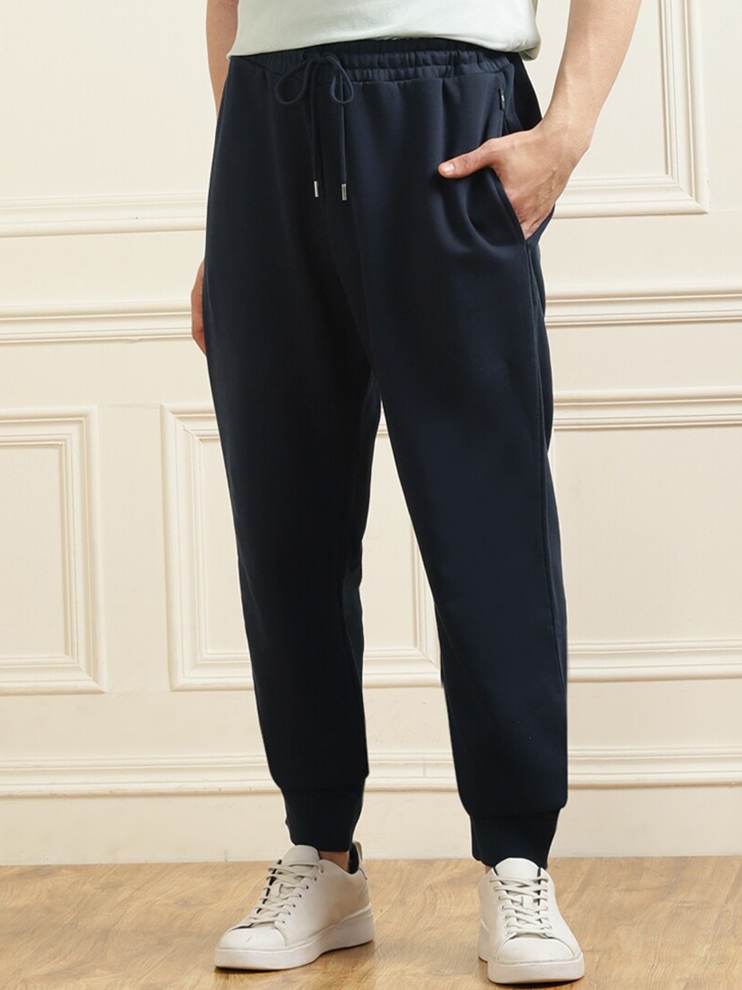 

Ted Baker Men Navy Blue Solid Cotton Joggers