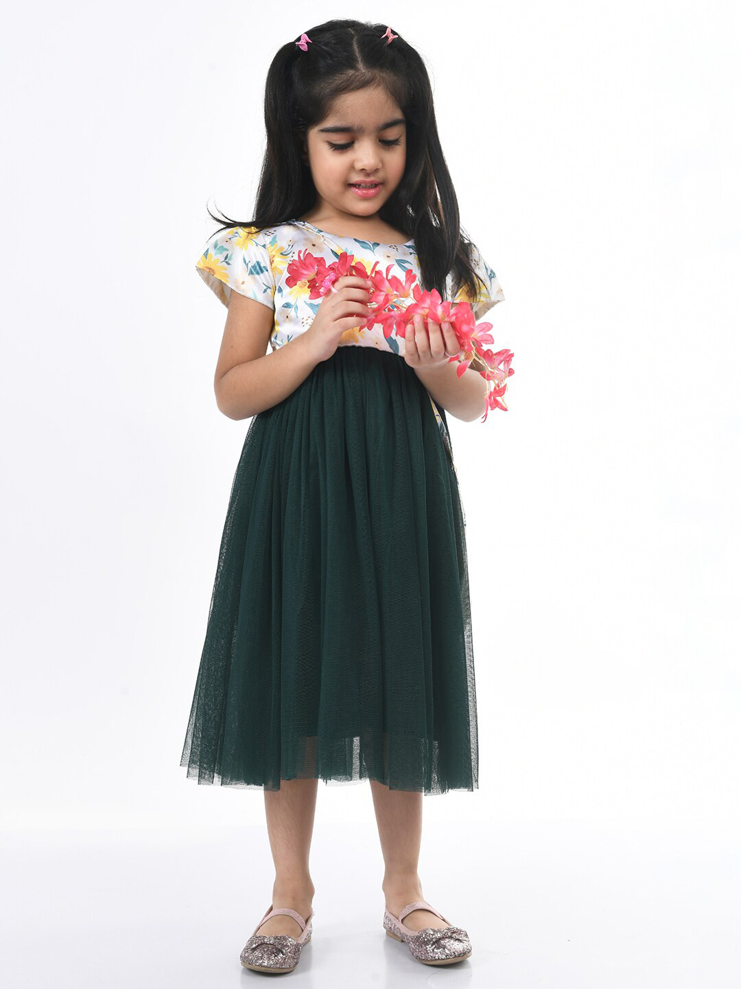 

Bella Moda Green Floral Midi Dress