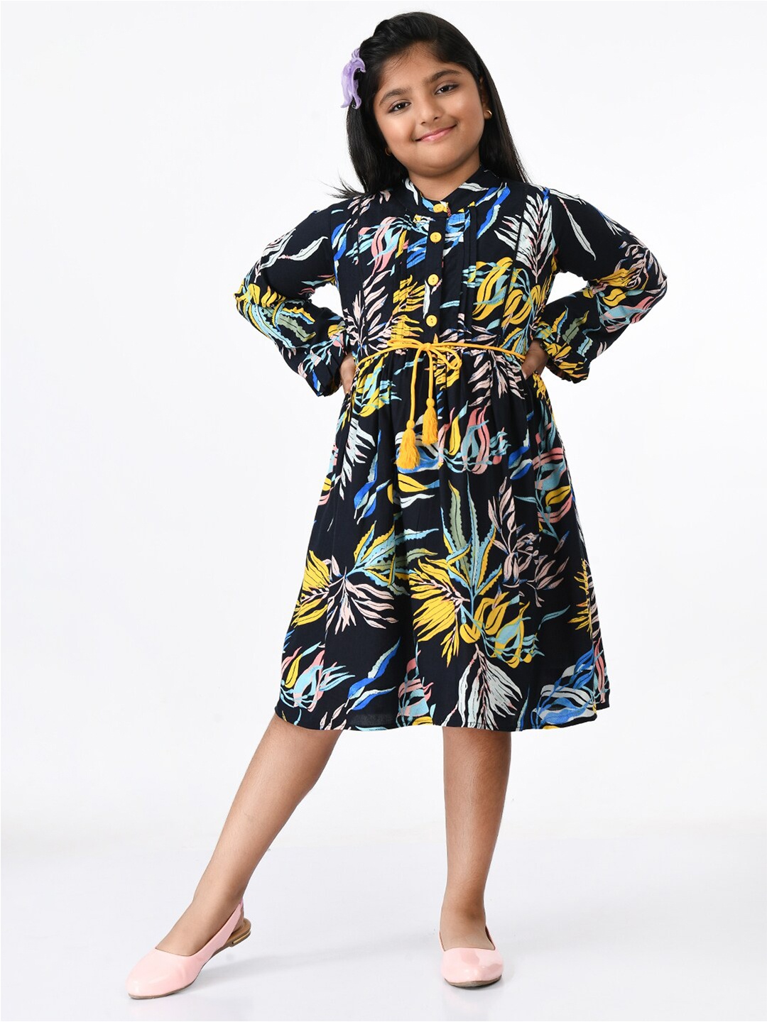 

Bella Moda Navy Blue Tropical Dress