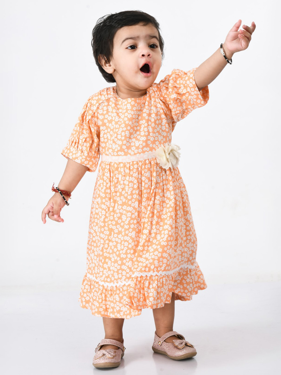 

Bella Moda Orange Floral Maxi Dress