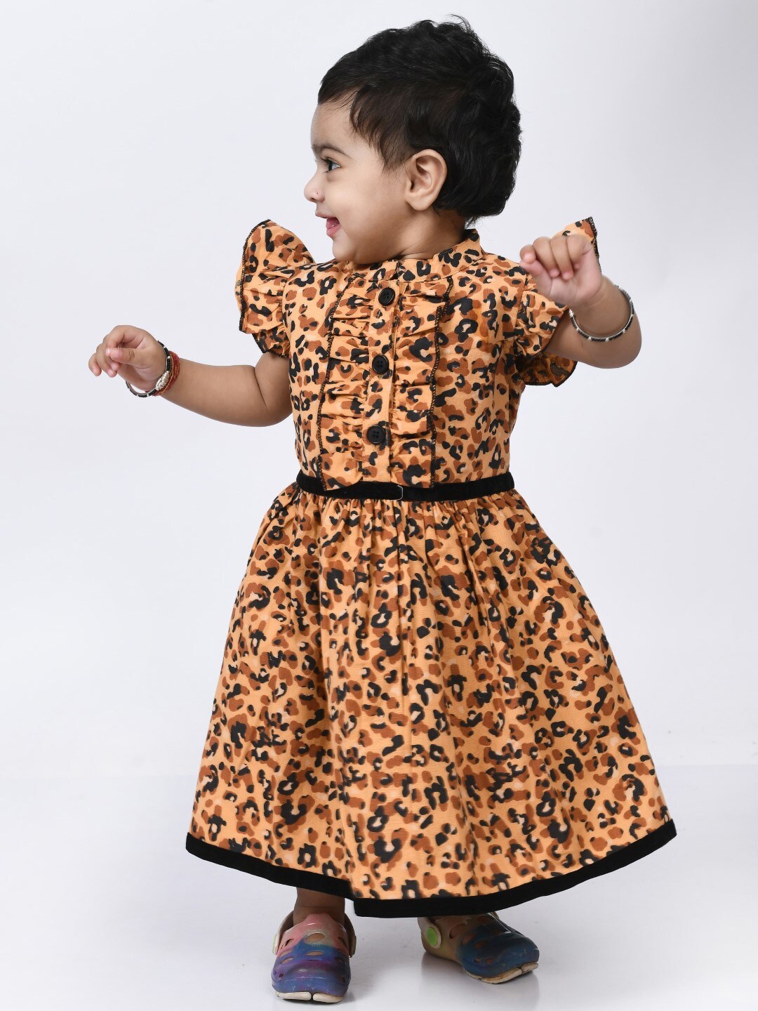 

Bella Moda Girls Animal Printed Dress, Brown