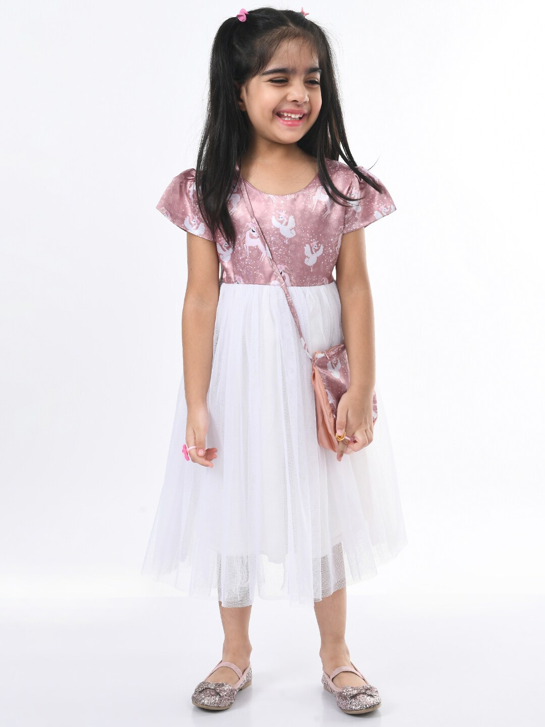 

Bella Moda White Floral Midi Cotton Dress