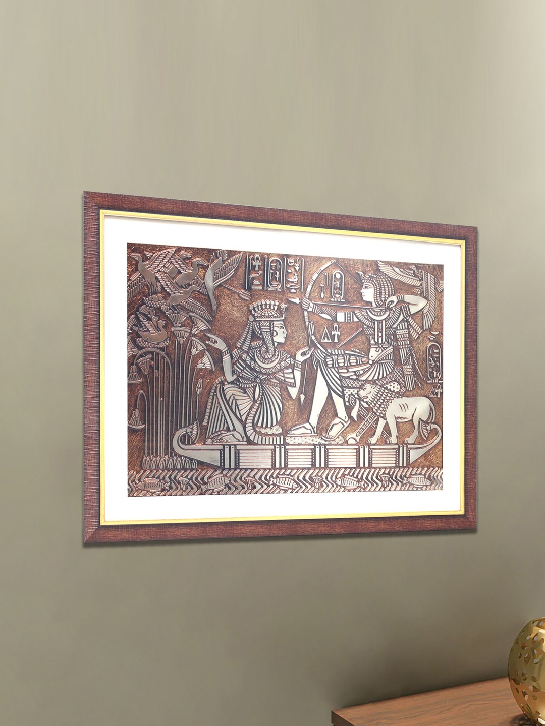

SHREE KALA HOME DECOR Foil Embossed Painting Wall Art, Brown