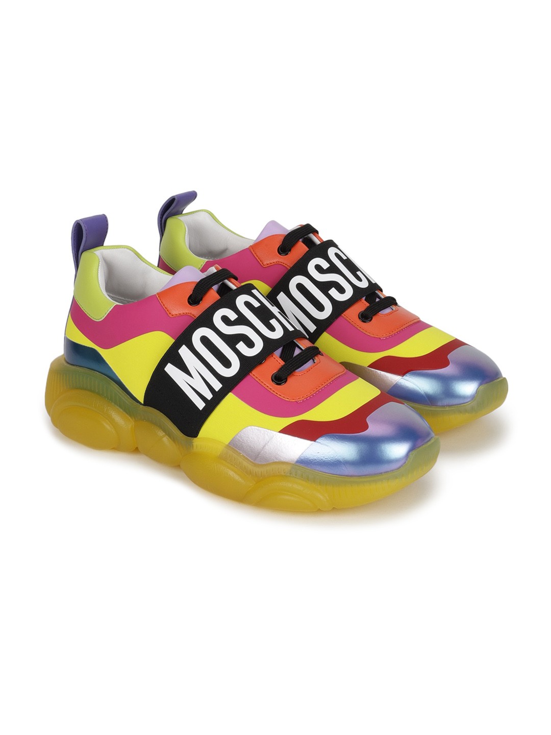 

MOSCHINO COUTURE Men Red Colourblocked PU Sneakers