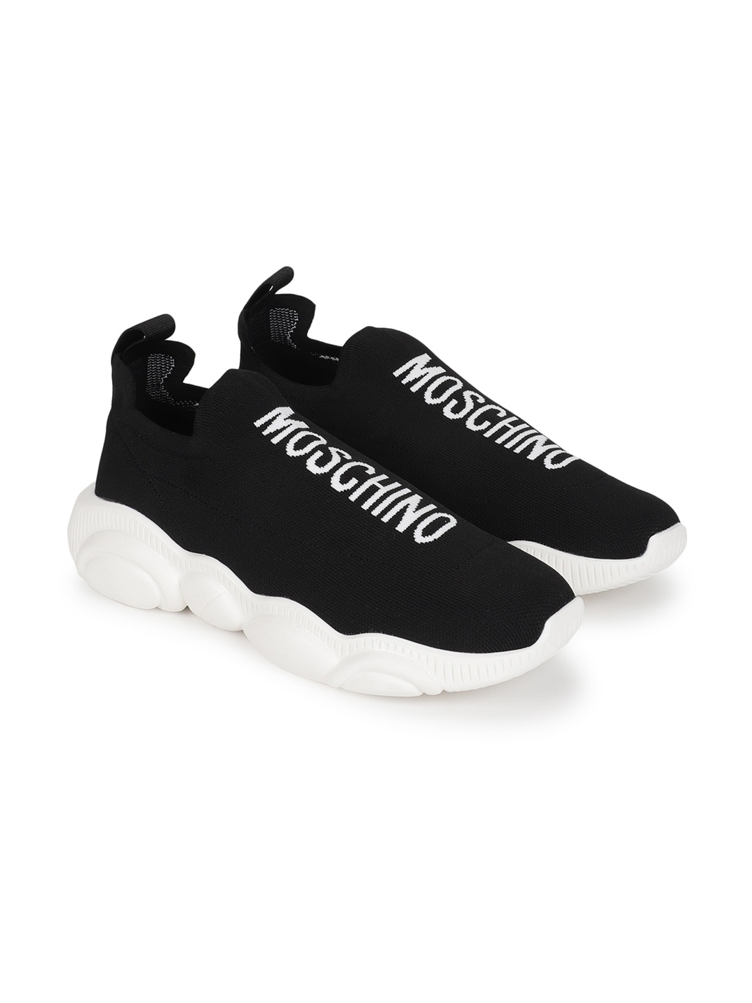 

MOSCHINO COUTURE Men Black PU Slip-On Sneakers