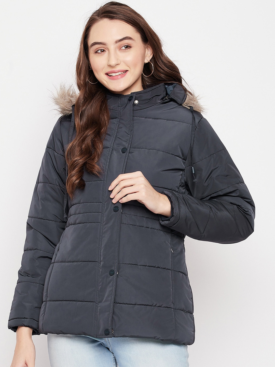 

Okane Women Navy Blue Lightweight Parka Jacket