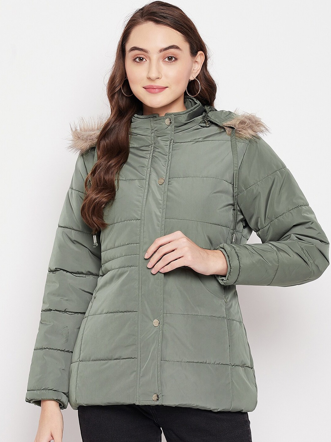 

Okane Women Green Lightweight Longline Parka Jacket