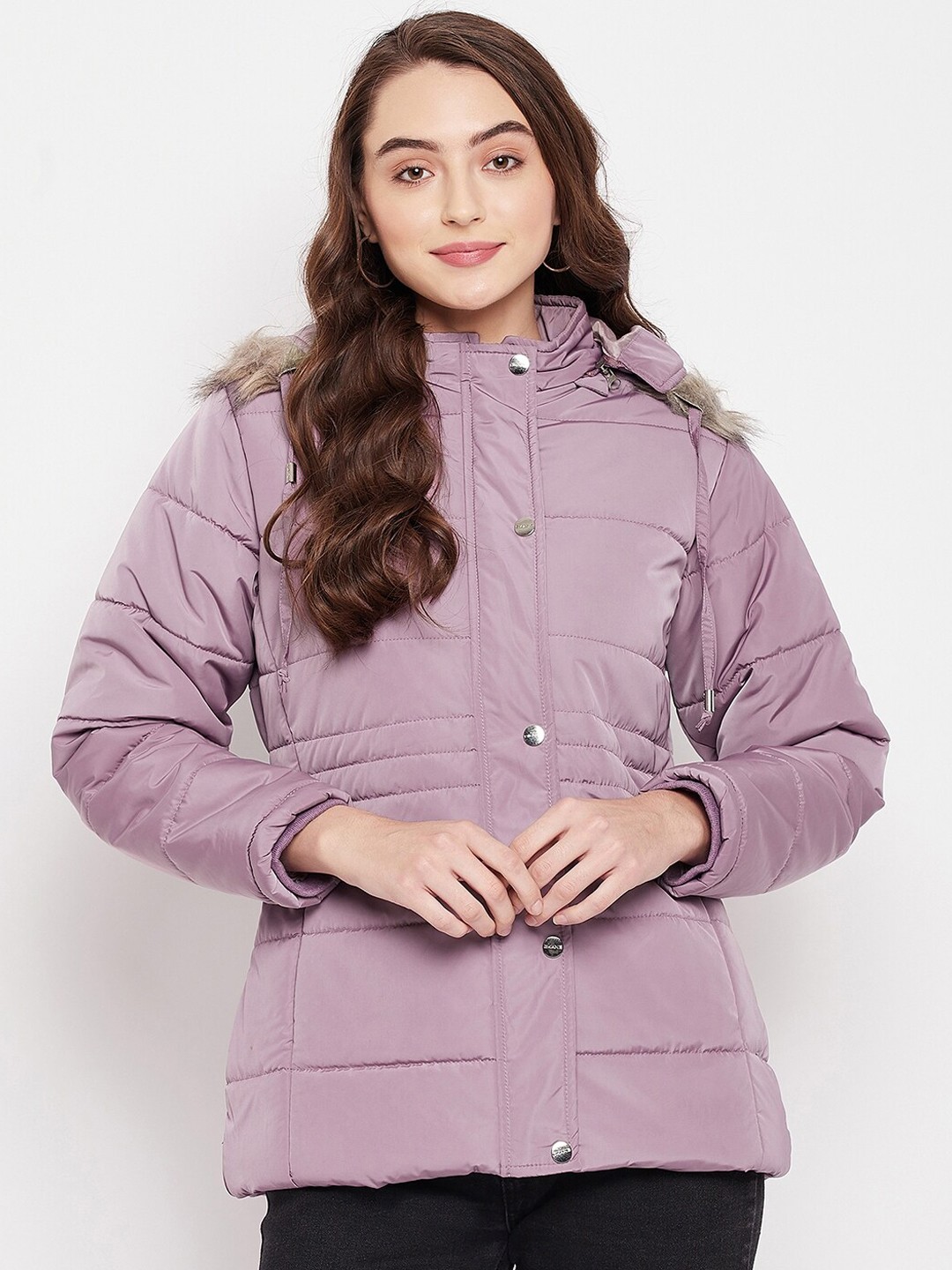 

Okane Women Purple Lightweight Longline Parka Jacket