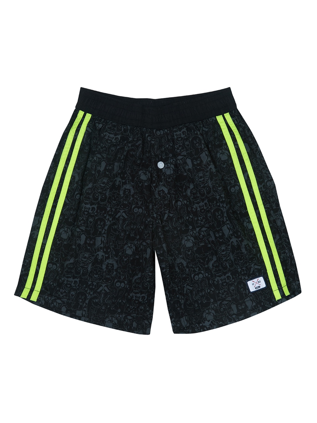

Gini and Jony Boys Black Printed Regular Shorts