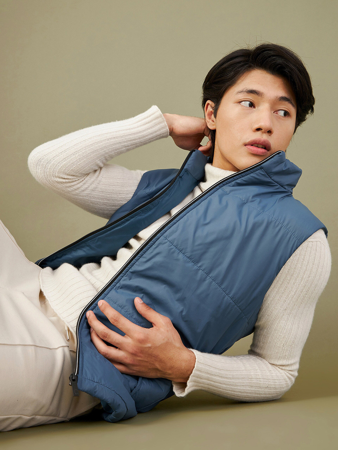 

MASCLN SASSAFRAS Men Blue Solid Padded Jacket