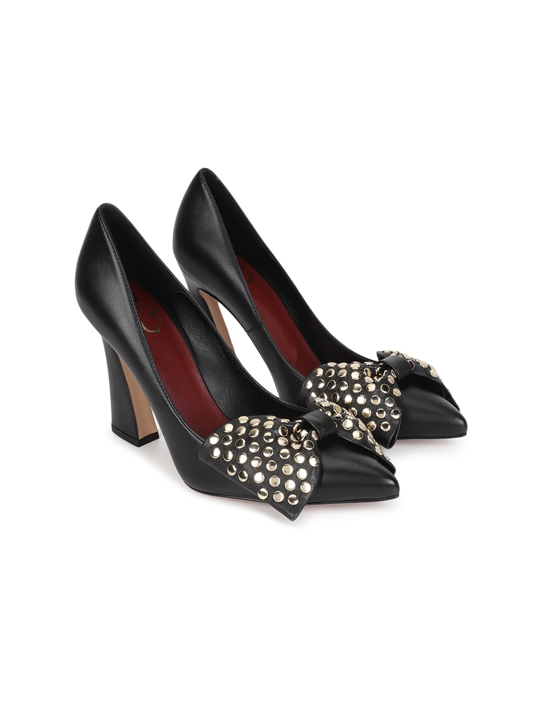 

Ted Baker Black Embellished Block Pumps