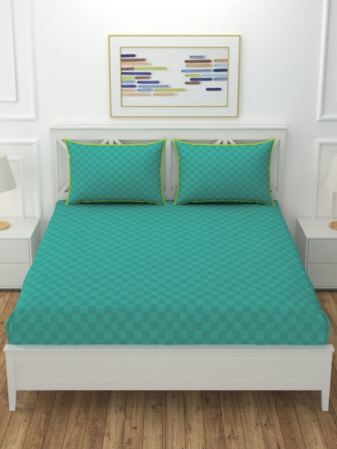 

BELVOSTUM Blue 180 TC King Bedsheet with 2 Pillow Covers