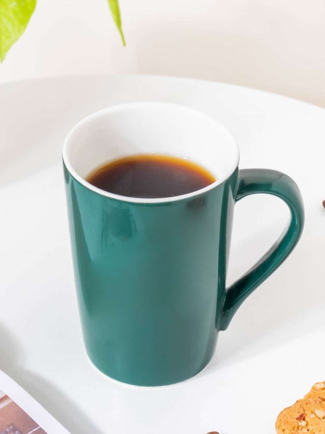 

Nestasia Green & White Microwave Safe Ceramic Glossy Mug 350 ml