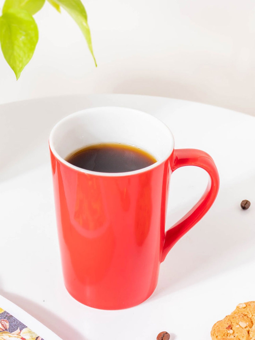 

Nestasia Red & White Microwave Safe Ceramic Glossy Mug 350 ml