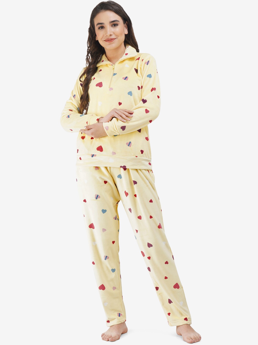 

KOI SLEEPWEAR Women Yellow Printed Tracksuit