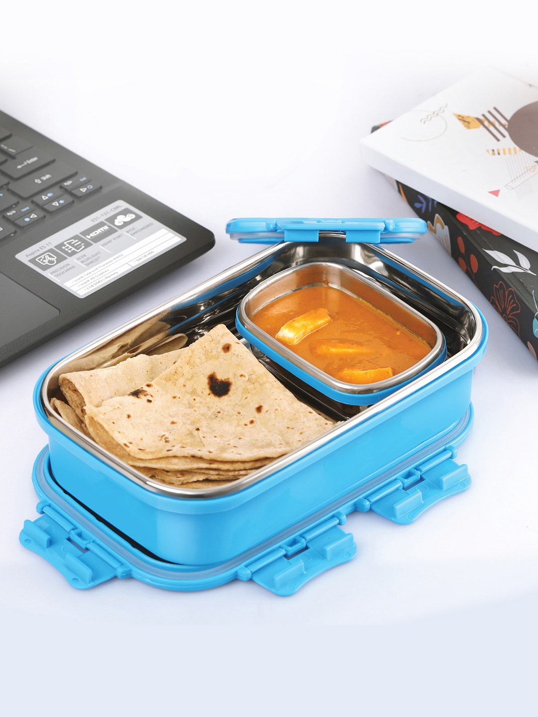 

Cello Thermo Click Blue Stainless Steel Big Lunch Box-975ml