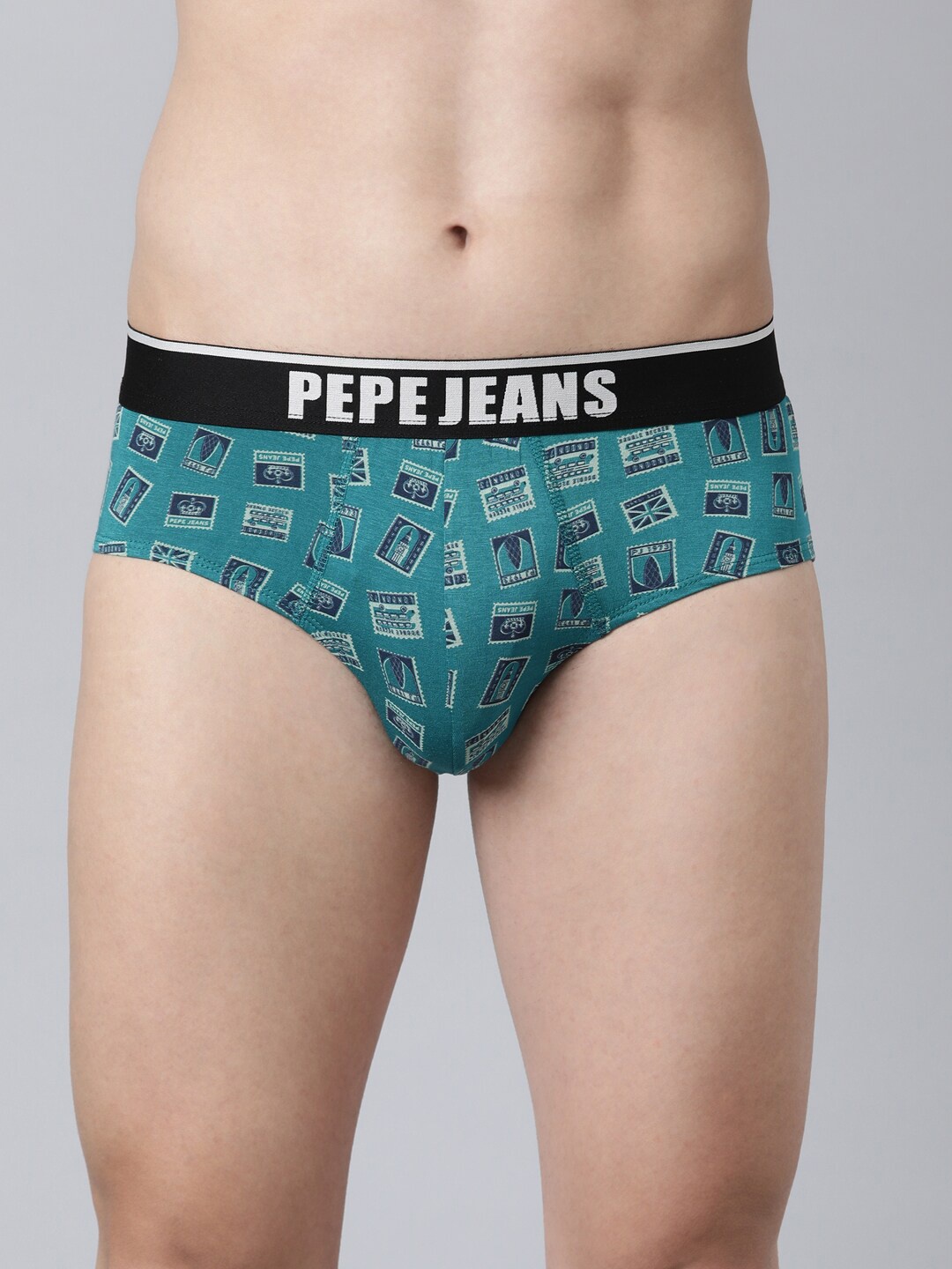 

Pepe Jeans Men Green Printed Anti Microbial Basic Briefs